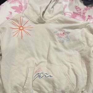 Hollister Cream Hoodie with Logo